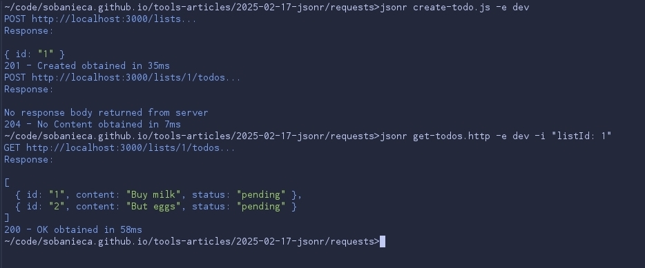 jsonr run result